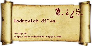 Modrovich Éva névjegykártya